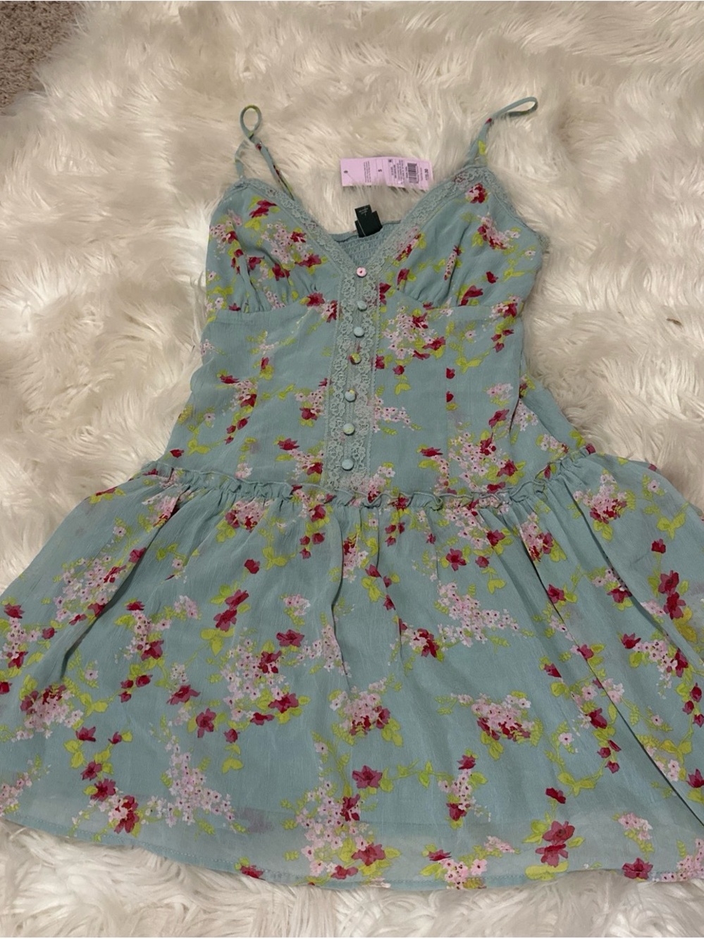 wild fable Light Blue Floral Mini Dress